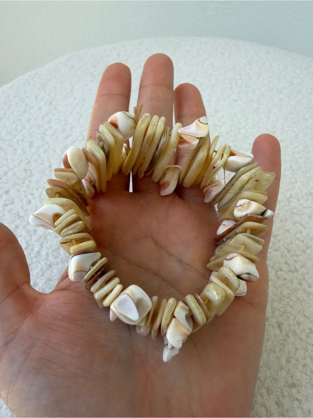 Vintage Mother of Pearl & Conch Shell Statement Cuff Bracelet